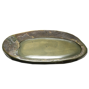 自然石茶台【宋代开采坑口】家用收藏茶盘 安徽石盘(古坑 已封坑)排水办公茶海 中国歙砚鱼籽原石砚台非端砚