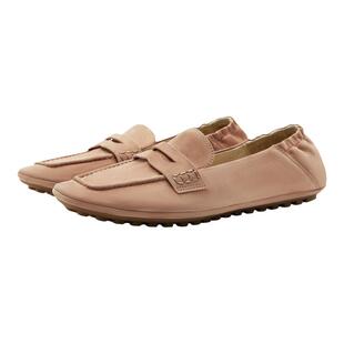 Nine West/玖熙乐福鞋女2026新款平底豆豆鞋一脚蹬真羊皮开车鞋