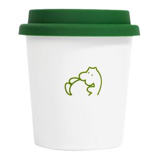 FLYINGHIPPO周边系列仿纸陶瓷小绿杯咖啡杯含杯盖280ml