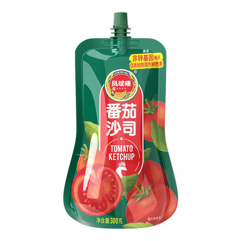 凤球唛番茄酱沙司儿童挤挤袋手抓饼薯条披萨沙拉酱意面家用小包装