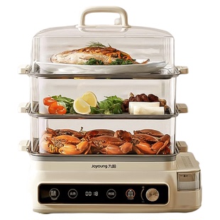 九阳电蒸锅多功能家用三层多层定时不锈钢蒸箱电煮锅电火锅烹饪机