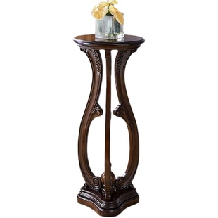 美式花架客厅落地式全实木花盆架室内置物架绿萝架子家用花台花几