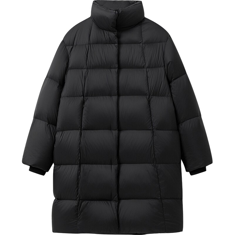 播冬季中长款直筒宽松羽绒服女立领休闲保暖外套DDR4RD5115