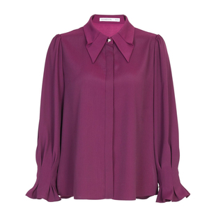 婉甸2025年秋季新品酱紫色长袖衬衫1243S11DM4