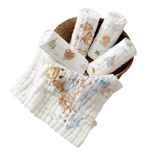 婴儿口水巾新生宝宝超软a类纯棉纱布小方巾婴幼儿专用全棉洗脸巾