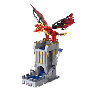 跑团骰子塔DND怪物宝箱COC骰娘桌游骰塔中古战锤摆件拼装积木玩具