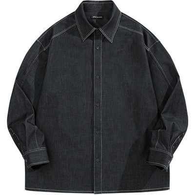 【商场同款】太平鸟男装衬衫冬季时尚宽松明线外套 B1CAF4202