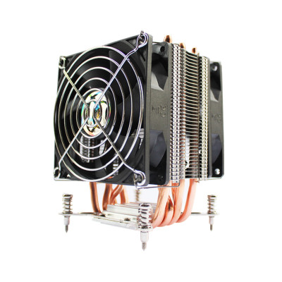 AVC6铜热管CPU散热器1155 1366 2011X58X79长方形双路服务器风扇