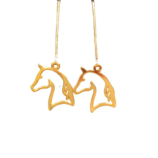 2026蒙古元素耳线女镂空马头民族风高级感马上有钱百搭本命年耳坠