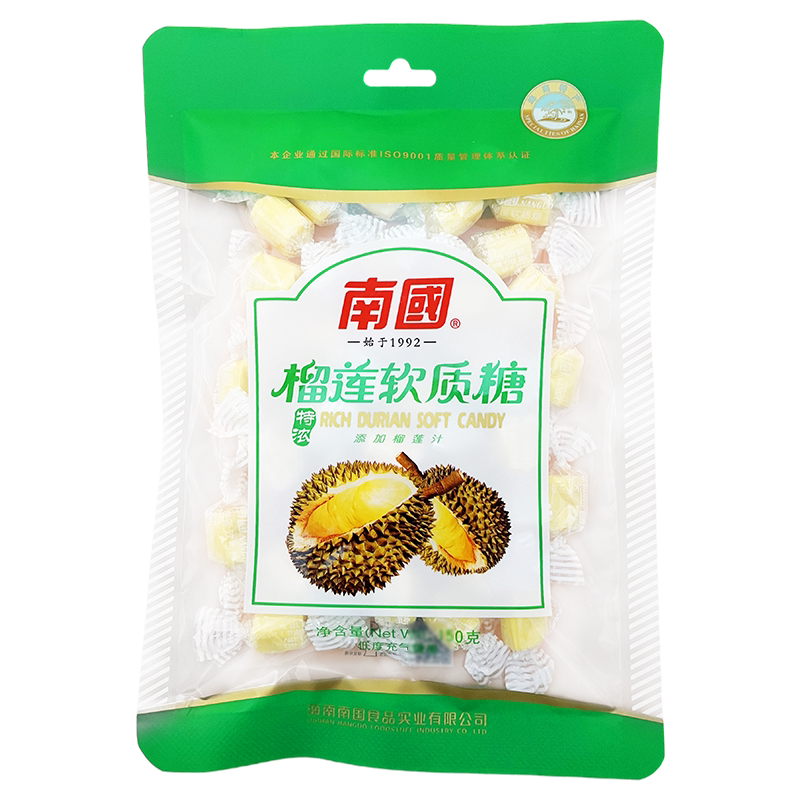 南国特浓榴莲糖150克x3