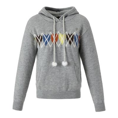 BETWEENAND灰色爱心连帽毛衣