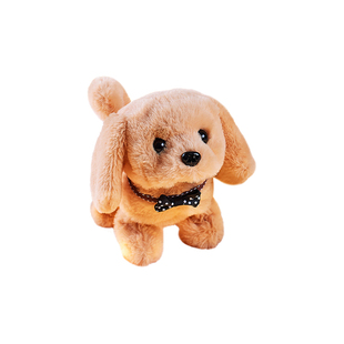 毛绒狗狗走路会叫摇尾巴小宠物狗发声说话玩偶小狗泰迪可充电模型