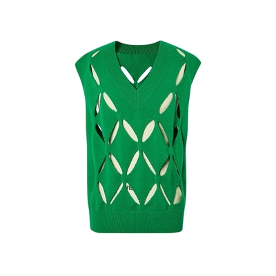 艾诺丝雅诗镂空V领针织马甲