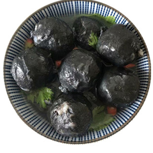 沙扒湾墨鱼墨汁鱼丸500G 阳江手工墨鱼墨汁丸 颗粒状手黑色墨鱼丸