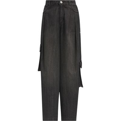 阿迪达斯女士牛仔多口袋工装长裤