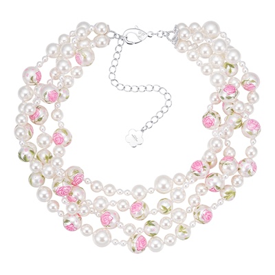 YVMIN尤目x SHUSHUTONG 彩绘珍珠多层项链 原创小众设计 默叙