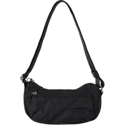 【新年礼物】GANNI女贴花绗缝黑色单肩包腋下包