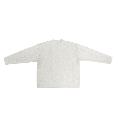 圆领复古宽松廓形颗粒感复古毛衣