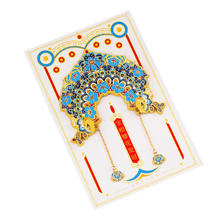 北京故宫博物馆文创金属凤冠冰箱贴定制西安南京院上海国博纪念品