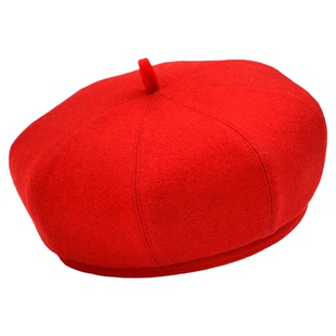 新款秋冬羊毛呢八角帽女士春秋贝雷帽保暖户外男女休闲本命年帽