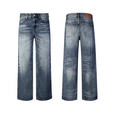 ALLFIT深海蓝直筒牛仔裤