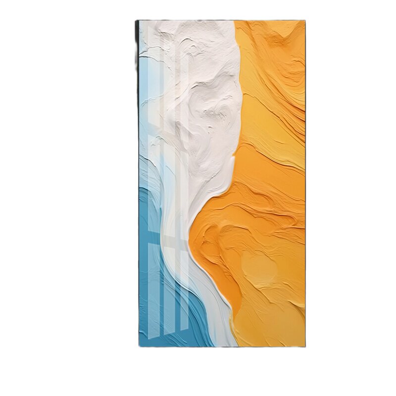 玄关入户正对门肌理挂画客厅抽象油画几何装饰画床头餐厅卧室走廊
