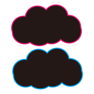 磁性彩边空白黑板贴白板贴磁力贴小云朵爱心苹果款磁力贴公开课板书贴软磁贴片粉笔书写教师用写标题词语教具