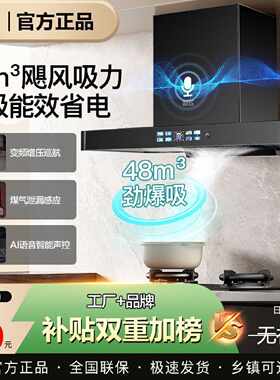 新飞顶吸油烟机厨房抽油烟机家用欧式大吸力家庭小户型智能壁挂式
