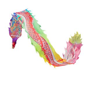 舞龙彩带健身新款广场舞手甩龙身中老年人耍龙头道具表演中国8米