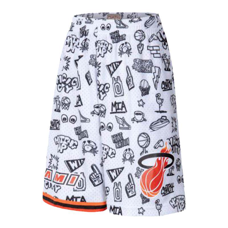 Mitchell&Ness短裤魔术湖人猛龙潮流涂鸦运动健身短裤集合男MN