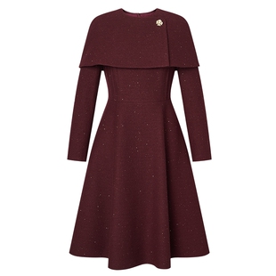 【商场同款】Lakoradior拉珂蒂减龄女25秋冬法式斗篷连衣裙