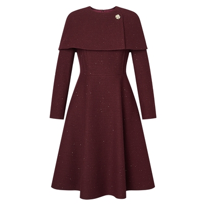 【商场同款】Lakoradior拉珂蒂减龄女25秋冬法式斗篷连衣裙