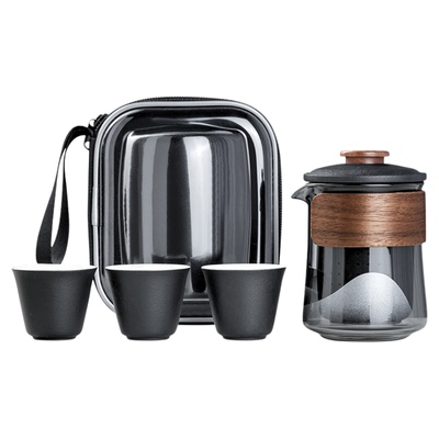 高端简约耐热玻璃旅行茶具