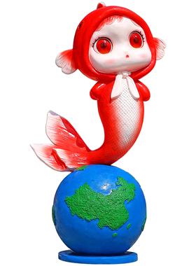 龙虾炒鸡玻璃钢雕塑引流装饰