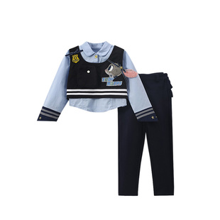 D.Bkyer童装女童套装朱迪兔子警官儿童衣服cos大童女孩生日服装