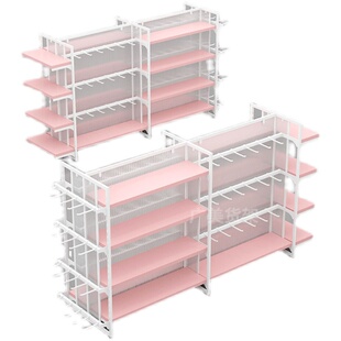 名创货架粉色双面中岛优品款展示架精品袜子饰品内衣摆挂流水台