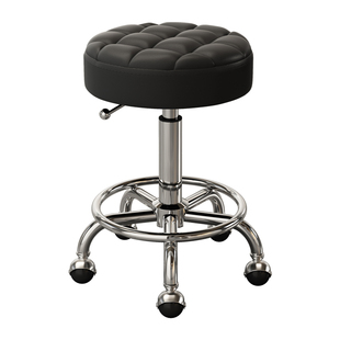 美容美发凳子滑轮旋转升降凳子不锈钢大工凳美甲圆凳发廊专用凳子