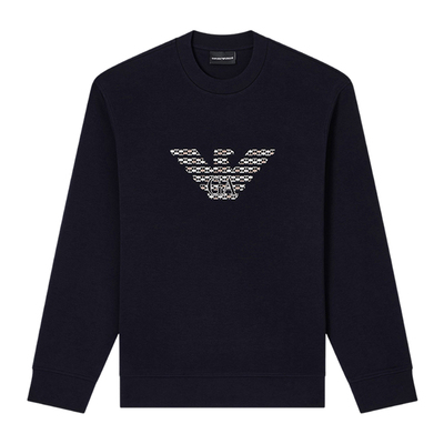 阿玛尼男士圆领套头卫衣