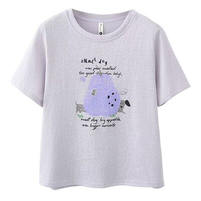 印花T恤女夏季大码薄款休闲上衣