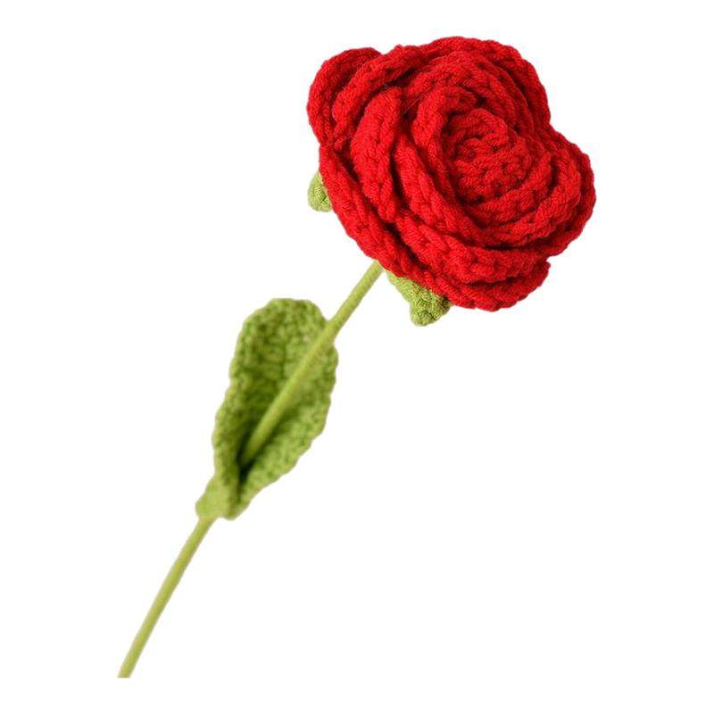 手工编织成品玫瑰花束毛线钩织七夕情人节礼物手捧花婚庆结婚礼物