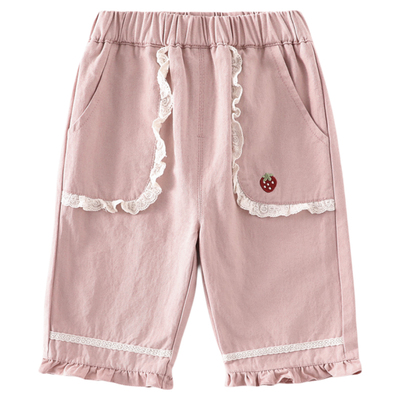 儿童秋装女孩裤子超萌可爱宝宝花边休闲长裤秋季洋气小公主阔腿裤