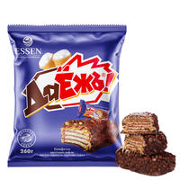 Russian chocolate stringed cookies, imported Arkonte Ote caramel filling, resilient Wafers, casual snacks thumbnail 2