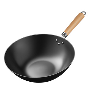 苏泊尔铁锅无涂层炒锅家用炒菜锅老式平底锅精铁电磁炉燃气灶适用