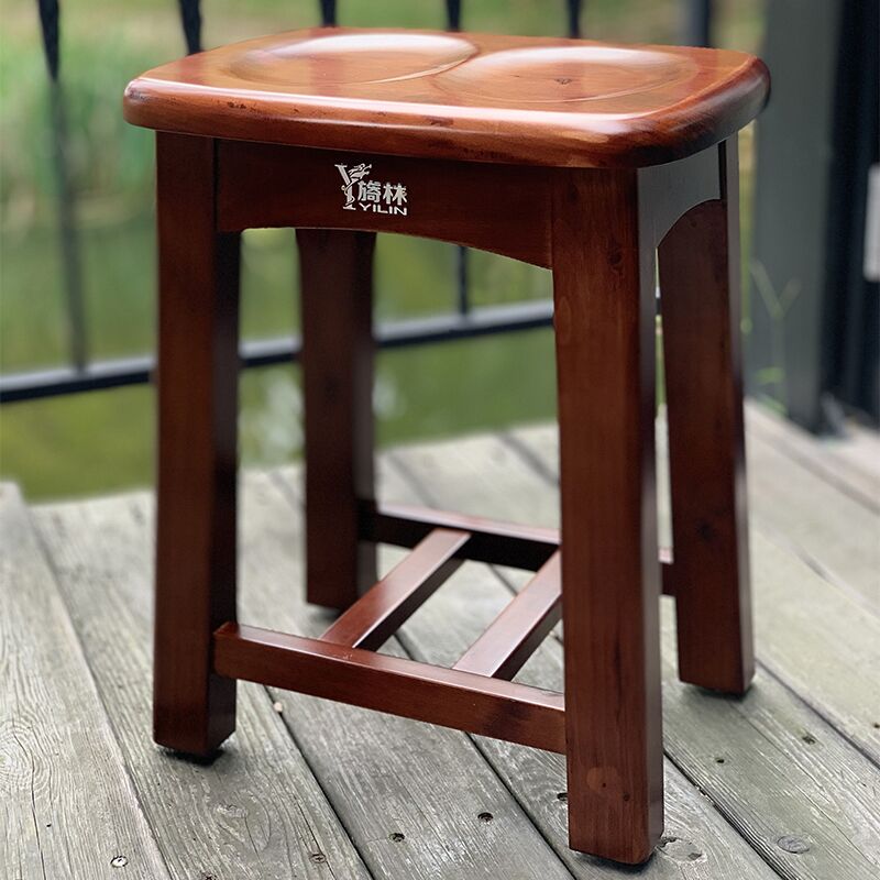 家用实木凳子中式加厚老人餐凳结实古筝方凳50cm高凳子60高度耐用
