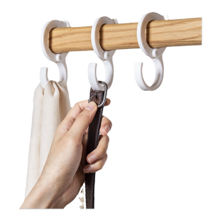 卡扣式S型挂钩防风浴室痕多功能衣柜厨房香肠腊肉小钩子可调节