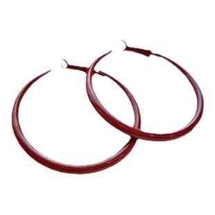 复古港风安可拉素圈夸张耳饰高级感设计大耳圈2025秋冬爆款新款女