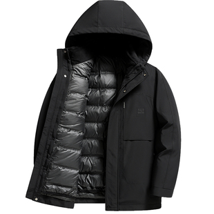 Romon/罗蒙2025冬季男士商务休闲时尚户外内胆帽子可拆户外羽绒服