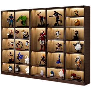 手办展示柜led灯带自粘向内斜发光智能模型手版免开槽感应线条灯