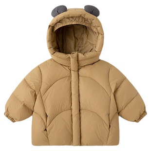 嘟嘟儿童羽绒服冬季连帽防风宝宝冬装上衣男童防寒服冬款防油污