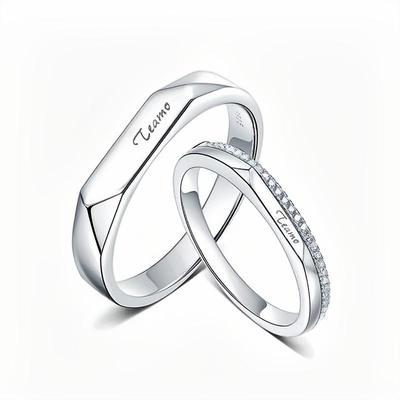 s925情侣戒指纯银简约情侣